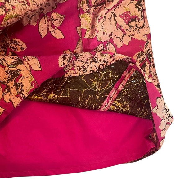 Adrianna Papell Womens Dress Sz 8 Pink Brocade Special Occasion Event Flattering - Picture 13 of 15